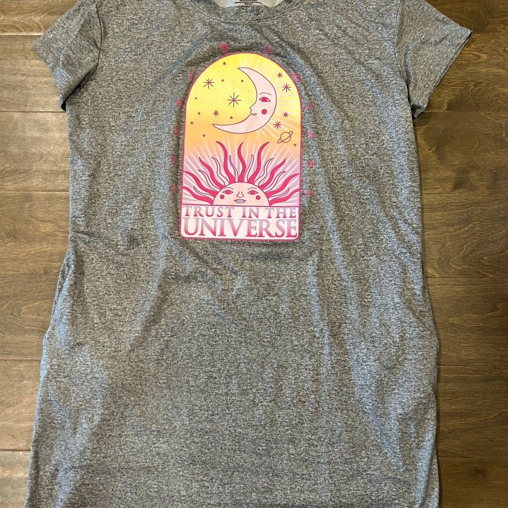 Joyspun‎ Womens Gray Sun Moon Sleep Shirt nightie